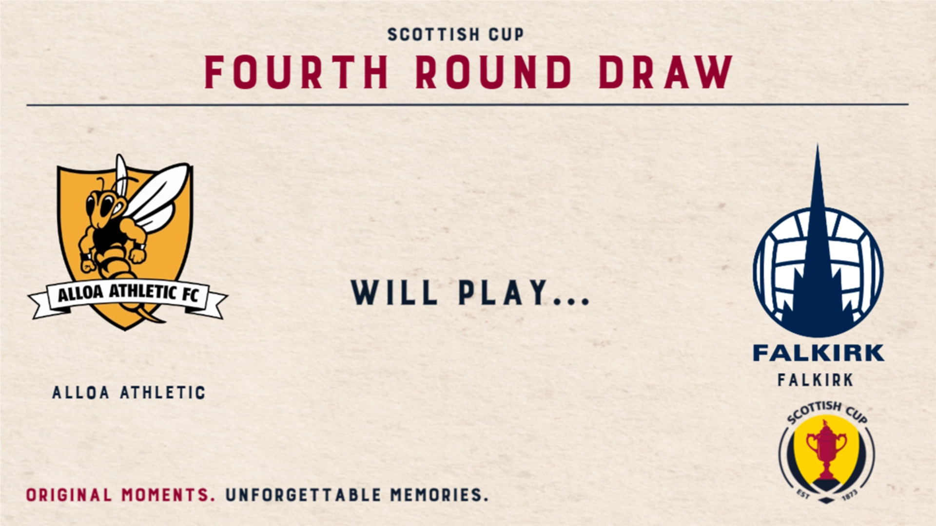 Scottish Cup 4th Round Draw Alloa Athletic FC